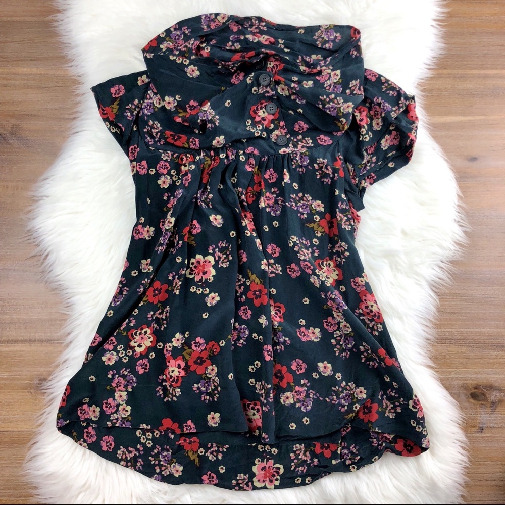 Anthro Odille | Silk Deuxhill Cowl Floral Blouse 2 - Picture 1 of 8